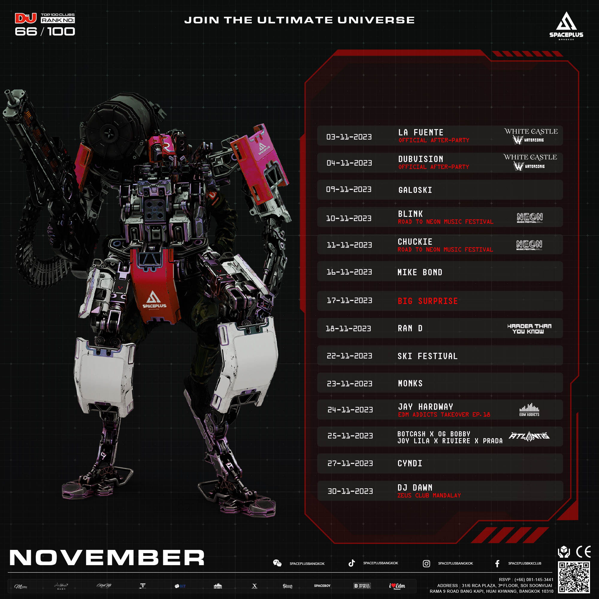 Spaceplus (NOVEMBER) Calendar (SQUARE)
